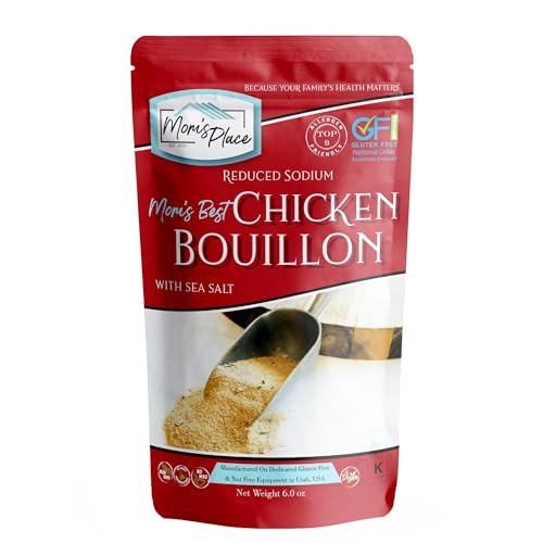 Mom's Place Gluten-Free & Vegan Chicken Bouillon, Nut, Soy, Corn & Dairy-Free Seasoning, Perfect for Soups, Stews & Gravies, 6 oz