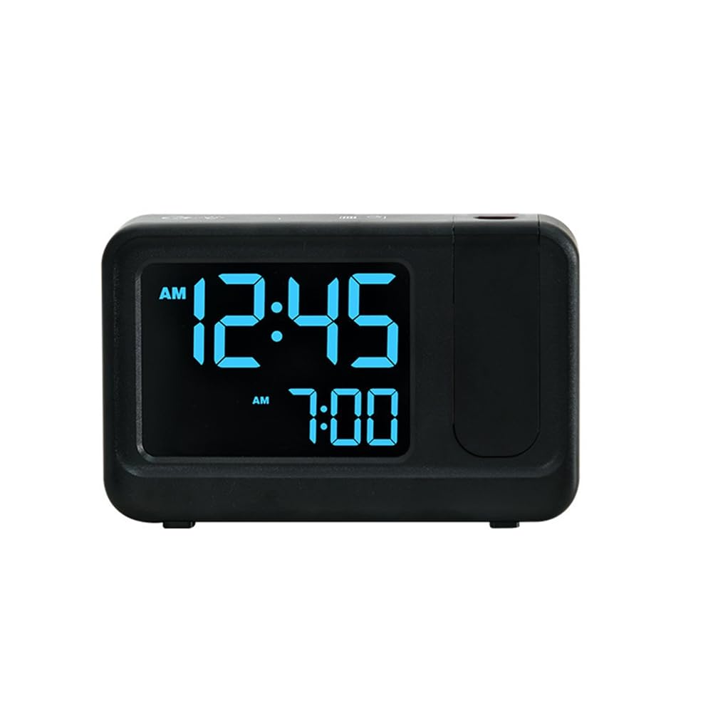 Vjsujehgy Digital Multifunctional Projector Alarm Clock Simple LCD Electronic Clock Bedside Alarm Table Mute Alarm Clock