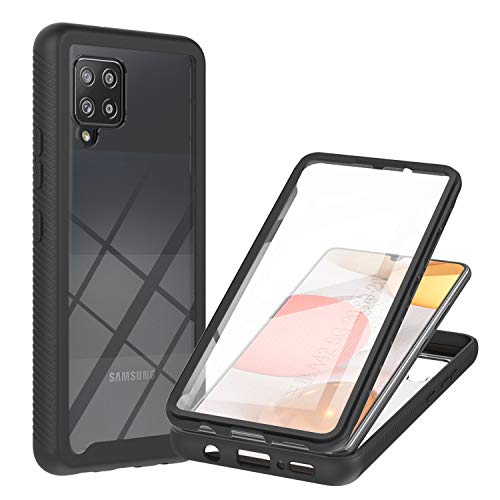 Ivy Galaxy A42 5G 3In1 Heavy Armor Rugged Case With Built-In Screen Protector For Samsung Galaxy A42 5G Case - Black #TOP3