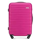 Stabiler Mittlerer Koffer Trolley Koffer Reisekoffer von Wittchen Rosa ABS Hartschalen Trolley 4 Rollen Kombinationsschloss