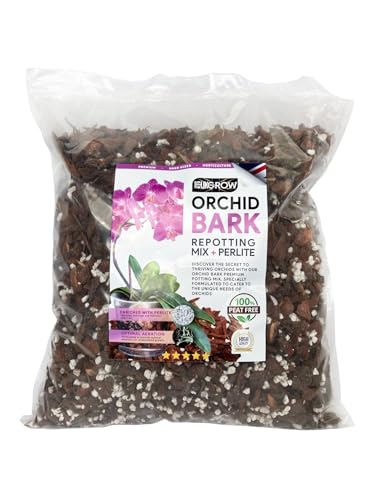 Specialized Orchid Bark Mix with Perlite - Perfect for Orchid Potting and Repotting - Enhances Drainage and Aeration (10L)