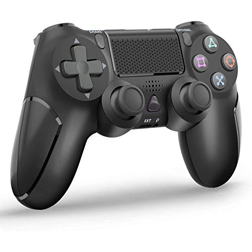 Wireless Controller for PS4, Gamepad Remote Pro Controller for Playstation 4/Pro/Slim with Motion Motors and Audio Function, NOT OEM, Black