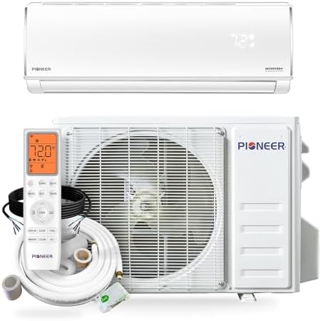 PIONEER Diamante Series Ductless Mini-Split Air Conditioner Inverter Heat Pump Full Set with 16 Ft. Kit