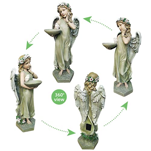 Chrui Angel Outdoor Garden Decor Statues, 20 Inch Solar Outdoor Patio Angel Art Garden Cemetery Decorations Statue For Patio, Lawn, Yard Decoration, Housewarming Garden Unique Gift #TOP3