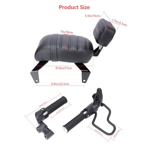Bravema Passenger Seat w/Backrest & FootPegs for Indian Scout Bobber 25 26 by Bravema - Used condition - Image 5