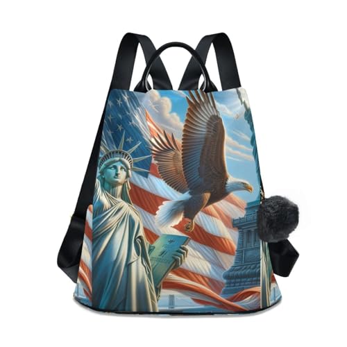 Sac de voyage avec pompon et motif drapeau des États-Unis pour femme