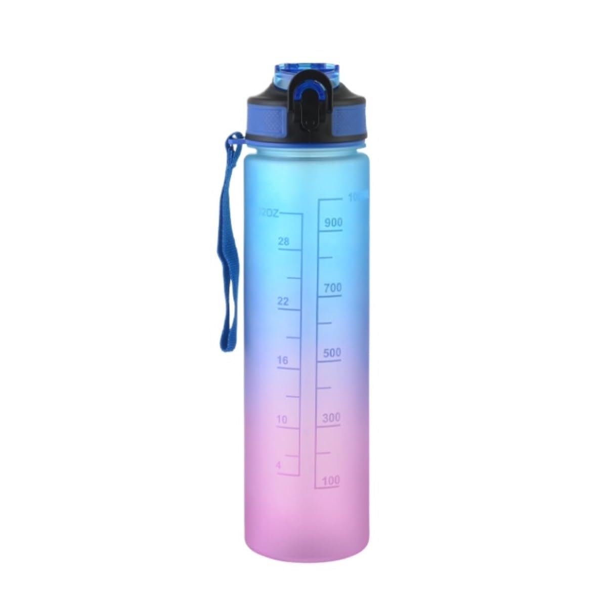 Butelka,Szczelna Matowa Butelka Na Wodę Czajnik O Dużej Pojemności Outdoor Sports Kubek Na Wodę Kubek Plastikowy Ze Słomką Napoje(Blue)
