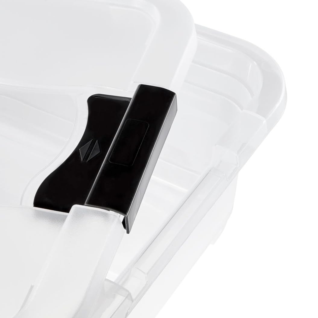 keeeper Boîte de Rangement avec Couvercle et Système de Fermeture à Clip, 79,5 x 39,5 x 17 cm, 33 l, Cornelia, Transparent