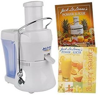 Jack Lalanne Compact Power Exprimidor Express Deluxe MT-1020 con 2 libros de recetas, color blanco