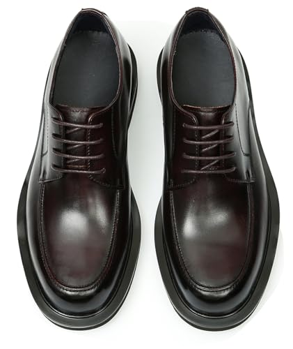 Santimon Oxfords for Men Formal Dress Suit Shoes Genunie Leather Plain Toe Modern Prom Derby Mens Fashion Tuxedo Wedding Dress Business Causal Lightweight Comfortable Shoes3