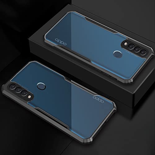Image of Pikkme Oppo A31 Back Cover | Crystal Clear Transparent Back | Ultra Hybrid | Full Camera Protection | Raised Edge with 360 Degree Protection | Bumper Back Case for Oppo A31 (Black)