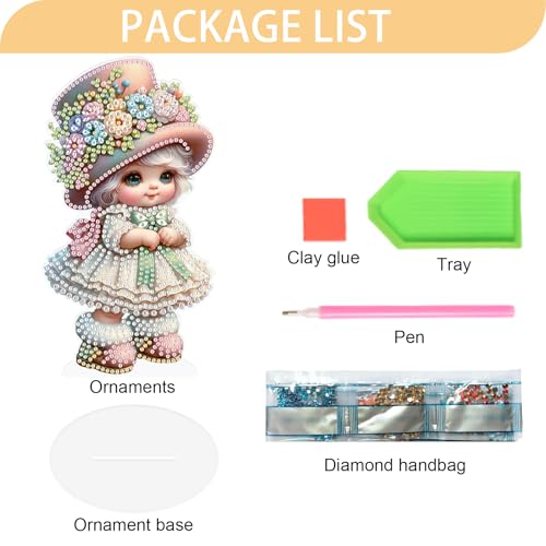 JISHSHAY Diamond Art Desk Ornaments Diamond Painting Desktop Decoration Gem Art Table Top Decorations Gem Painting Table Ornaments Mosaic Kits for Adults Desk Top Kits with Special Drills Fairy Elf - Image 2