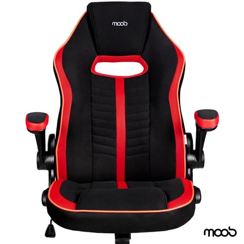 Cadeira Gamer Moob Force Giratória Braços Ajustáveis e Função Relax Vermelho
