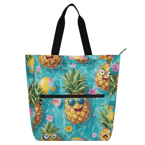 Bolsa de mano práctica con estampado de piñas para regalar en verano