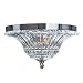 Elegant Designs FM1002-CHR Ceiling Glacier Petal 2 Light Glass Flushmount, Chrome
