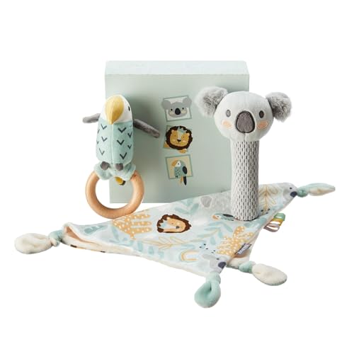 Imagen de Nuby Juego de regalo para bebé Nuby Set de Regalo para Bebés Animal Adventures Set de Recuerdos de 3 Piezas Peluche