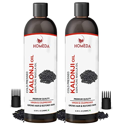 Image of Premium Cold Pressed Kalonji Oil for Hair Growth Pure, Skin (400 ml) 100% Pure Virgin Grade - Onion Black Seed Oil (Kalaunji Tel, Black Cumin seed)