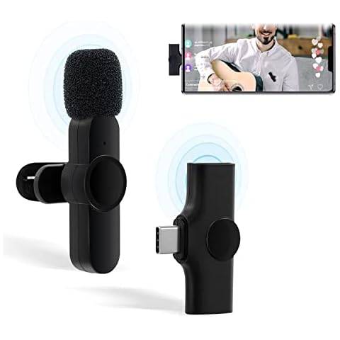 Wireless Lavalier Microphone for USB C Android Smartphone,Plug&Play,Mcbazel Wireless Lapel Mic with Noise Reduction for Phone Video Recording,TikTok YouTube Facebook Live Stream,No Need App/Bluetooth Cover