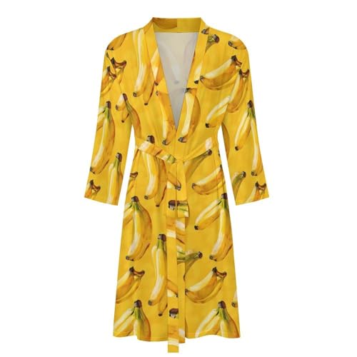Bananas Funny Men's Robe Novelty Soft Lightweight Bathrobe Long-sleeve Spa Robes4