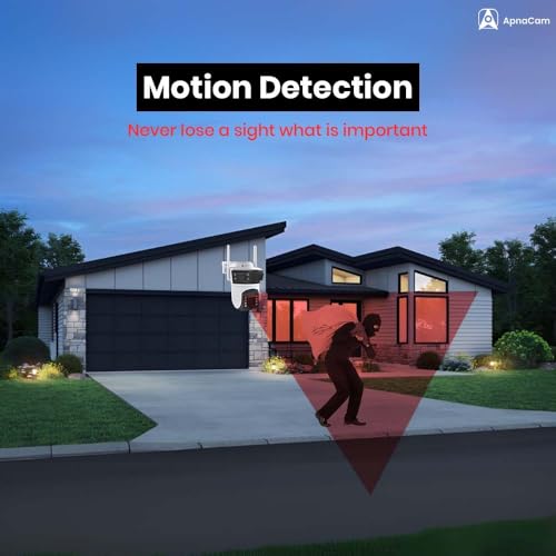 Image of ApnaCam 5 MP WiFi Outdoor 3 Lens /Screen Mini Bullet+PTZ Wireless IP CCTV Security Camera | Colored Night Vision | 2-Way Audio | Motion Track
