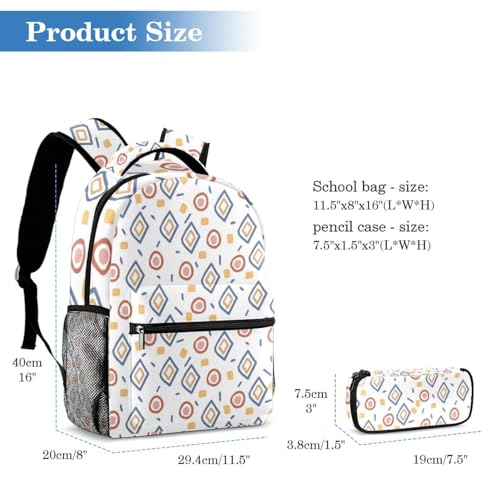 Sac d'école tendance 2 pièces multicolore pour adolescents et enfants