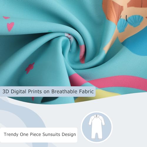 Aisyee Toddler Baby Girls Rash Guard Sunsuits for Girls One Piece Swimsuits UPF 50+ Short Sleeve Bathing Suit Beachwear4