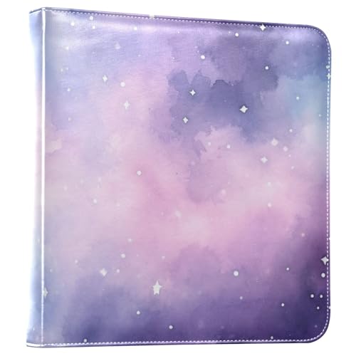 JIPONI Lovely Starry Sky Large Photo Album, DIY Leather Cover Scrapbook Albums for 4x6 5x7 6x8 Pictures, Self Adhesive Memory Book for Wedding, Baby, Family