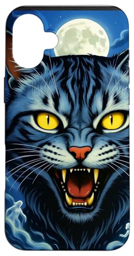 月 猫 スマホケース iPhone 16 Plus 用