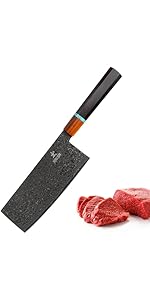 Amazon.co.jp: HIROSHI本格的の骨切り包丁 中華包丁 高炭素ステンレス