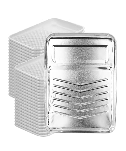 Bates- Paint Tray Liner, 9 Inch, 41 pcs, 1x Metal and 40 x Plastic Paint Trays for Painting Walls