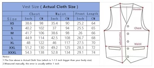 Solovedress Mens Vintage Wolle Anzugweste Regular Fit Weste Anzug Weste für Hochzeit Groomsmen(Grey,XL)