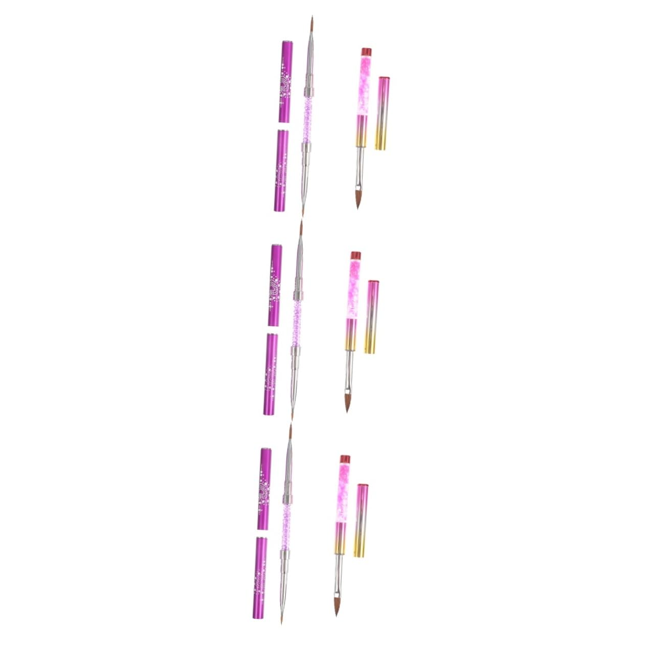 FOMIYES 3 Set Di Unghie Per Unghie Kit Per Manicure Penne Per Nail Art Penna Per Disegno Set Di Pennelli Per Unghie Strumento Per Manicure 2 Pezzi * 3