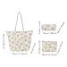 BBIQI Quilted Tote Bag for Women Large Floral Cotton Tote Purses Cute Puffy Tote Bag Aesthetic Handbag for Shopping Travel