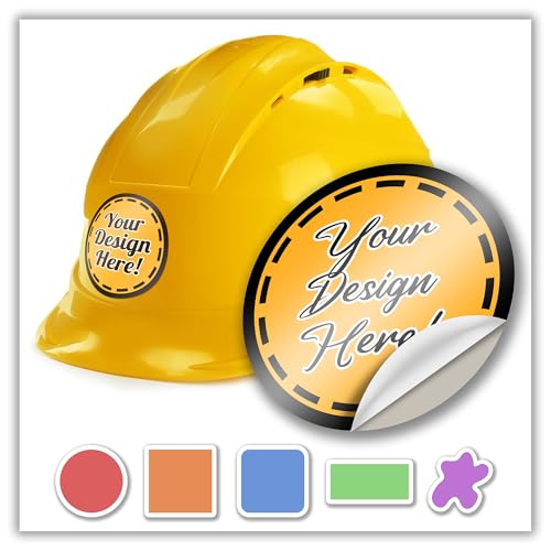 VulgrCo Personalized Hard Hat Sticker - UV Resistant Waterproof Fast Turnaround - Custom Work Helmet Decal for Any Type of Hard Hat - Add Your Own Image with Any Custom Size Or Shape - PRO MAX Vinyl