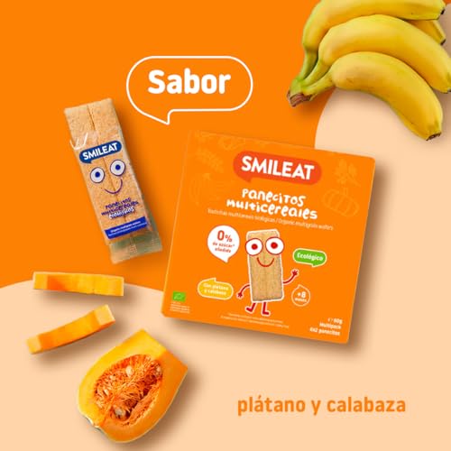Miniatura 6 de Smileat Panecitos Multicereales Ecológicos Para Bebés Desde 6 Meses Con Ingredientes Naturales, Plátano Y Calabaza Alternativa De Snack O Merienda Infantil Saludable Y Sin Gluten 60 G