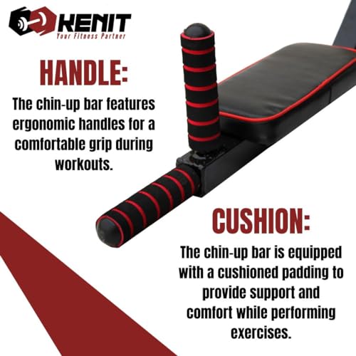 Image of 3-in-1 Heavy Duty Wall Mounted Pull Up Bar with Dip Station, Multifunctional Home Gym Training Bar, Strength Workout Equipment with 200kg Weight Capacity (Red & Black)