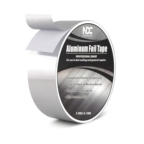 Image of Aluminum Foil Tape, 1.8 inch x 164Ft, Silver | 3.94mil, Heat & UV Resistant, Waterproof for Ductwork Sealing, Dryer Vent, HVAC Air Insulation, Metal Repairs Patching
