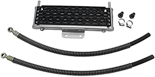 Chłodnik oleju motocyklowego 4 rzędy siatki duży rozmiar z 10 mm Tubling Fit dla 50CC-160CC Modyfikuj silniki chłodzone oleju na rowerze brudu System chłodzenia samochodu (Color : Black)