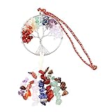 QUMIIRITY ライフツリーデザイン チャクーン装飾 ペンダント カーペンダント 吊り下げ装飾 車内 飾り 生命の木 チャクーン 自然石 ペンダントアクセサリー