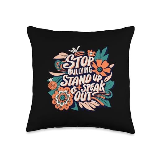 Stop Bullying Stand Up And Speak Out Anti-Bullying Unity Throw Pillow