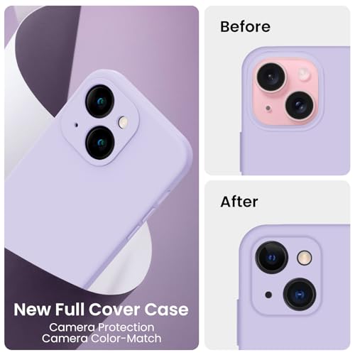 Image of FireNova Designed for iPhone 15 Case, Silicone Upgraded [Camera Protection] Phone Case, Soft Anti-Scratch Microfiber Lining Inside, 6.1 inch, Clove Purple