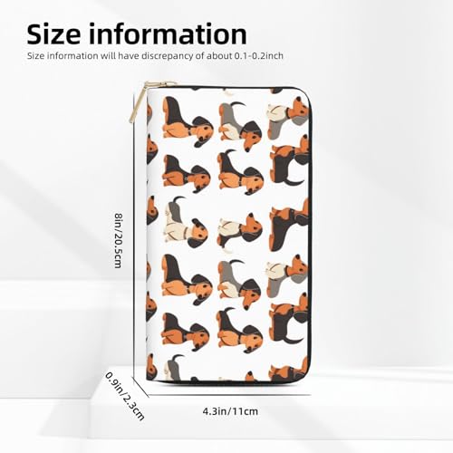 Dog Cute Dachshund Print Wallet Women Men, Long PU Leather Wallets for Women, Cute Womens Travel Wallet Purse Pouch with Zipper Pocket3