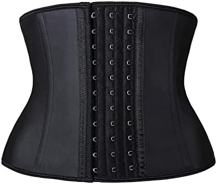 YIANNA Waist Trainer Women 4 Hooks Latex Tummy Control Corset Body Shaper Cincher Girdle For Slimming Sport