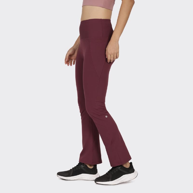 Image of Blissclub Ultimate Flare Pants for Women Above 5'5 ft Tall | Ribbed Waistband, 4 Pockets | High Waist Trousers and Formal Pants for Office wear
