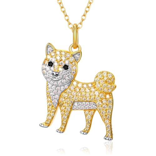 Collier Corgi en argent 925 et oxyde de zirconium étincelant pour femme
