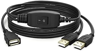 USB Splitter Cable,Printer Sharing Switch Cable, USB Splitter 2 Male 1 Female for Printer, Scanner, Speaker, Keyboard, Mouse Etc, with Printer Cable (5ft/1.5m)