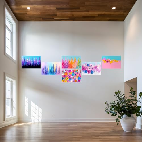 Image of SiddArtify Floral Wall Art Prints Set - Abstract Flower Poster Decor for Living Room Bedroom Office - 12x18 inch Board Pack of 6