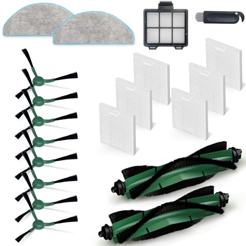 AVAENZO Accesorios para iRobot Roomba Combo Essential, Combo 2 Essential, Roomba 105 Combo, 2 cepillos Principales, 6 filtros, 2 Paños, 8 cepillos Laterales, 1 Filtro primario Piezas de Repuesto