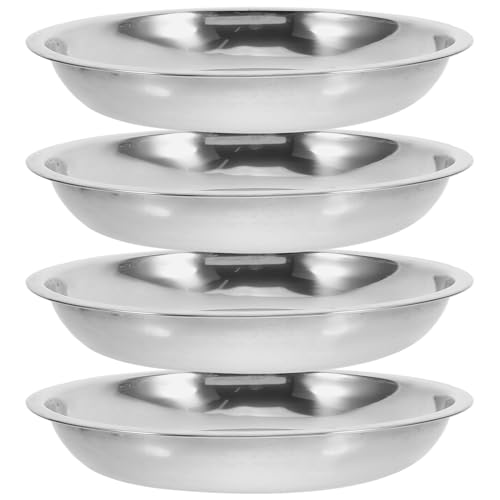 DECOMELODY 4 Ciotole per Animali Domestici in Acciaio Inossidabile 18 Cm Antiscivolo Facili da Pulire Fondo Stabile Ciotole Basse e Larghe per Cani e Gatti