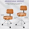 UPELLA Pro Drum Stool with Backrest, Heavy Duty Hydraulic Drum Throne, Ergonomic Memory Foam Drum Seat, Adjustable Drum Chair Anti-Slip Base, Drum Saddle Bench for Drummers Musicians(Brown) #1